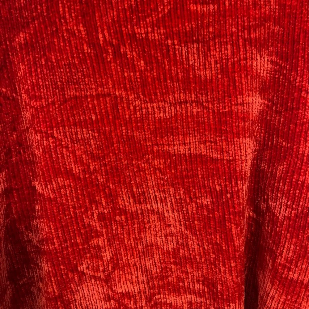 Red Corduroy Style Crew Neck Sweater Size Medium/Large